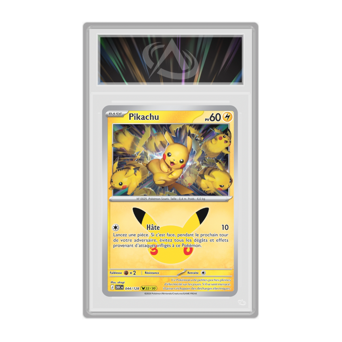(30 ans) Pikachu 044/128 (22/30) 30e Anniversaire - Gradée