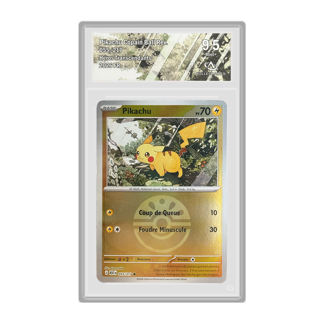 Pikachu Copain Ball Reverse 055/217 Héros Transcendants FR